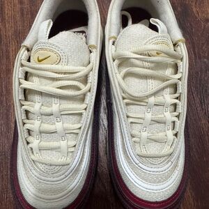 Nike Cream and Burgundy Sneakers